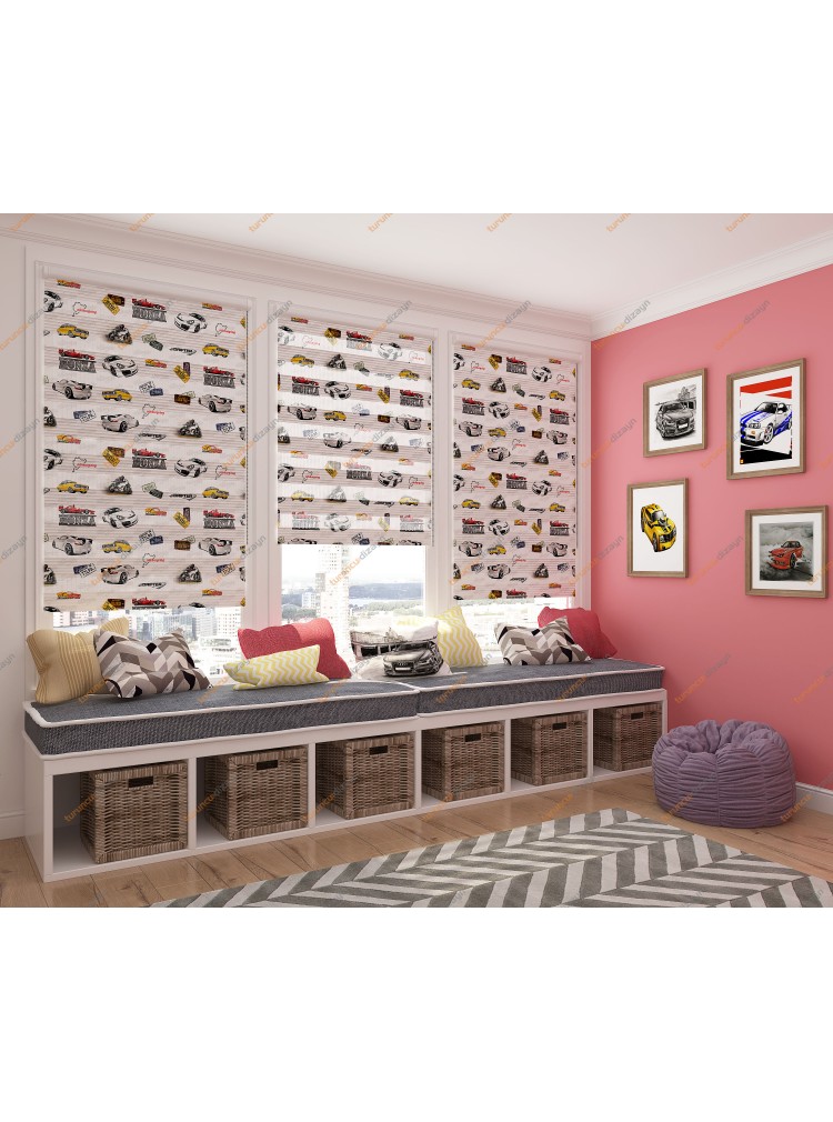 ZEBRA PERDE RACE CARES MODELİ 
